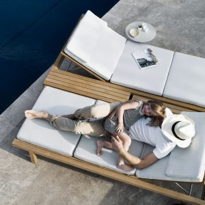Lehátko Vis à vis bez koliesok outdoor teak