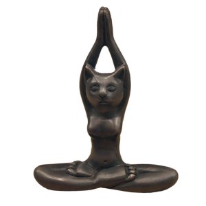 Mosadzná soška Yoga Mačka C